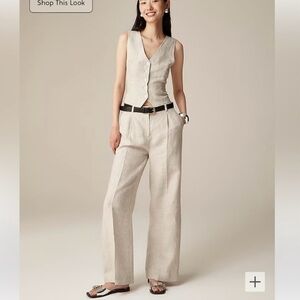 J. Crew - Wide-leg essential pant in linen - Flax Size 6 BW528 - NWT unopened
